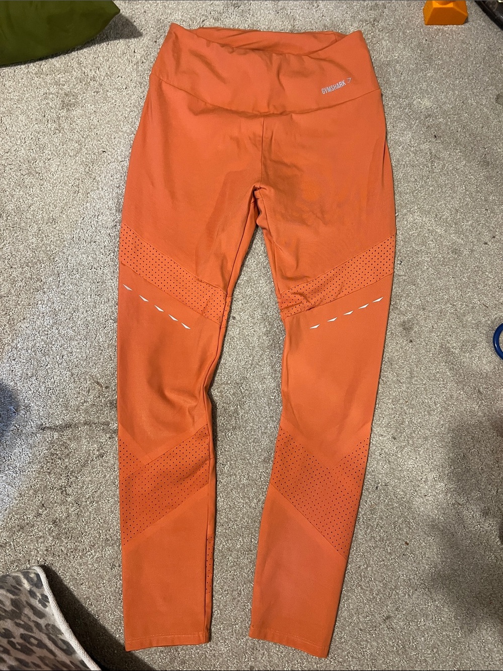 Gymshark Orange Seam-Detail Performance Leggings